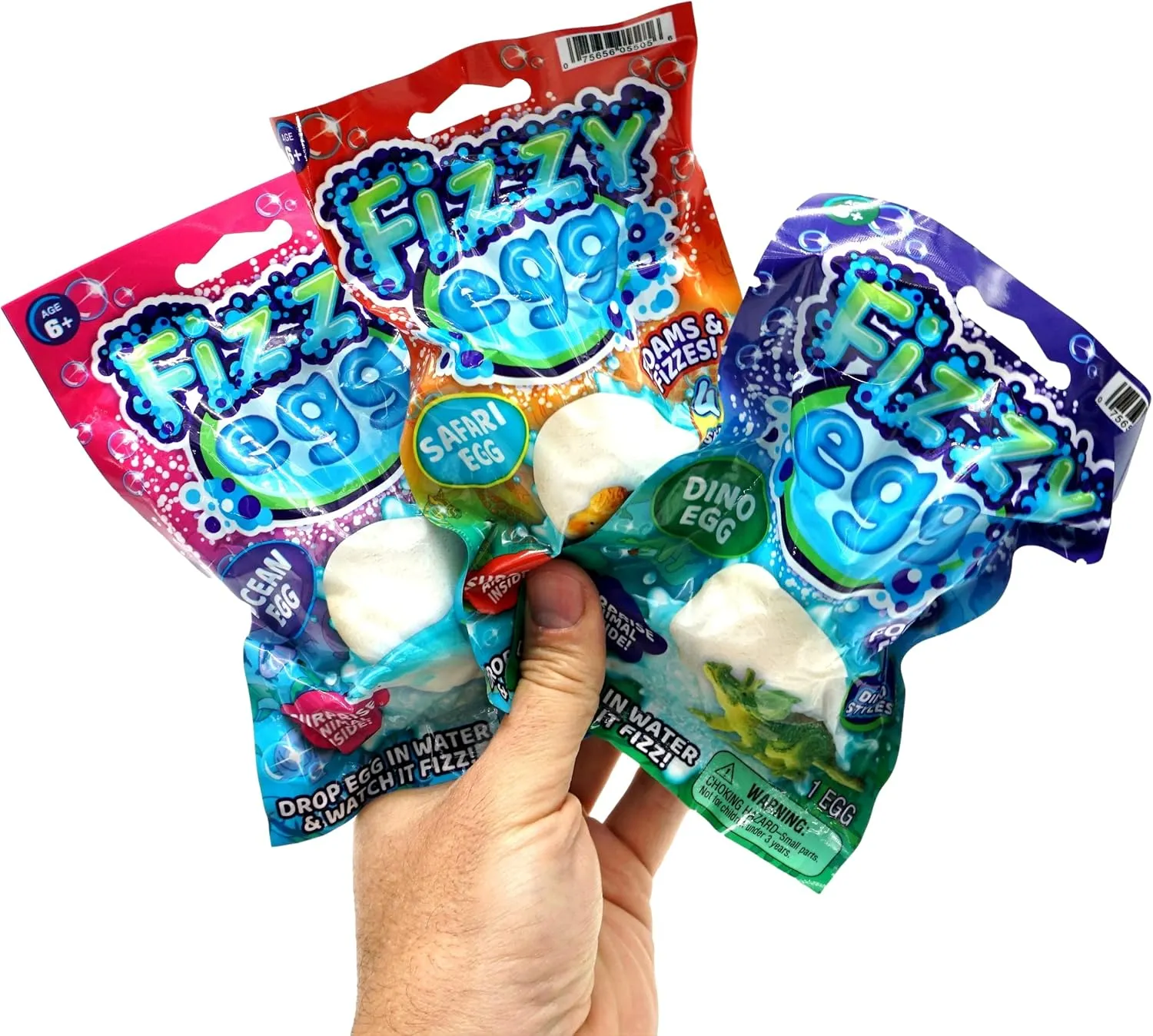 JA-RU Fizzy Egg Surprise Toys (12 Eggs) w/Surprise Mystery Dinosaur & Sea Animal Toy. Like Kids Bath Bombs. Fun Shower & Bath Toys for Boys & Girls. Bathbombs Easter Egg Basket Toy. 5505-12p