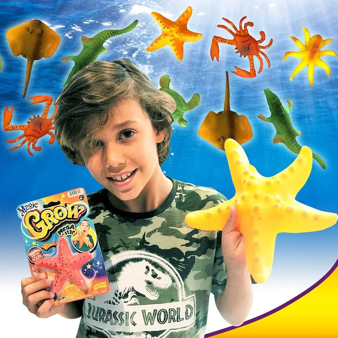 JA-RU Magic Grow Ocean Themed Water Animals (6 Packs Assorted) Beach Life Theme Toys | Bulk Expanding Bath and Pool Toys for Kids. Sea Creatures Party Toys and Goodie Bags. 302-6A