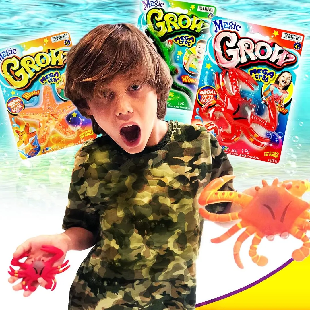 JA-RU Magic Grow Ocean Themed Water Animals (6 Packs Assorted) Beach Life Theme Toys | Bulk Expanding Bath and Pool Toys for Kids. Sea Creatures Party Toys and Goodie Bags. 302-6A