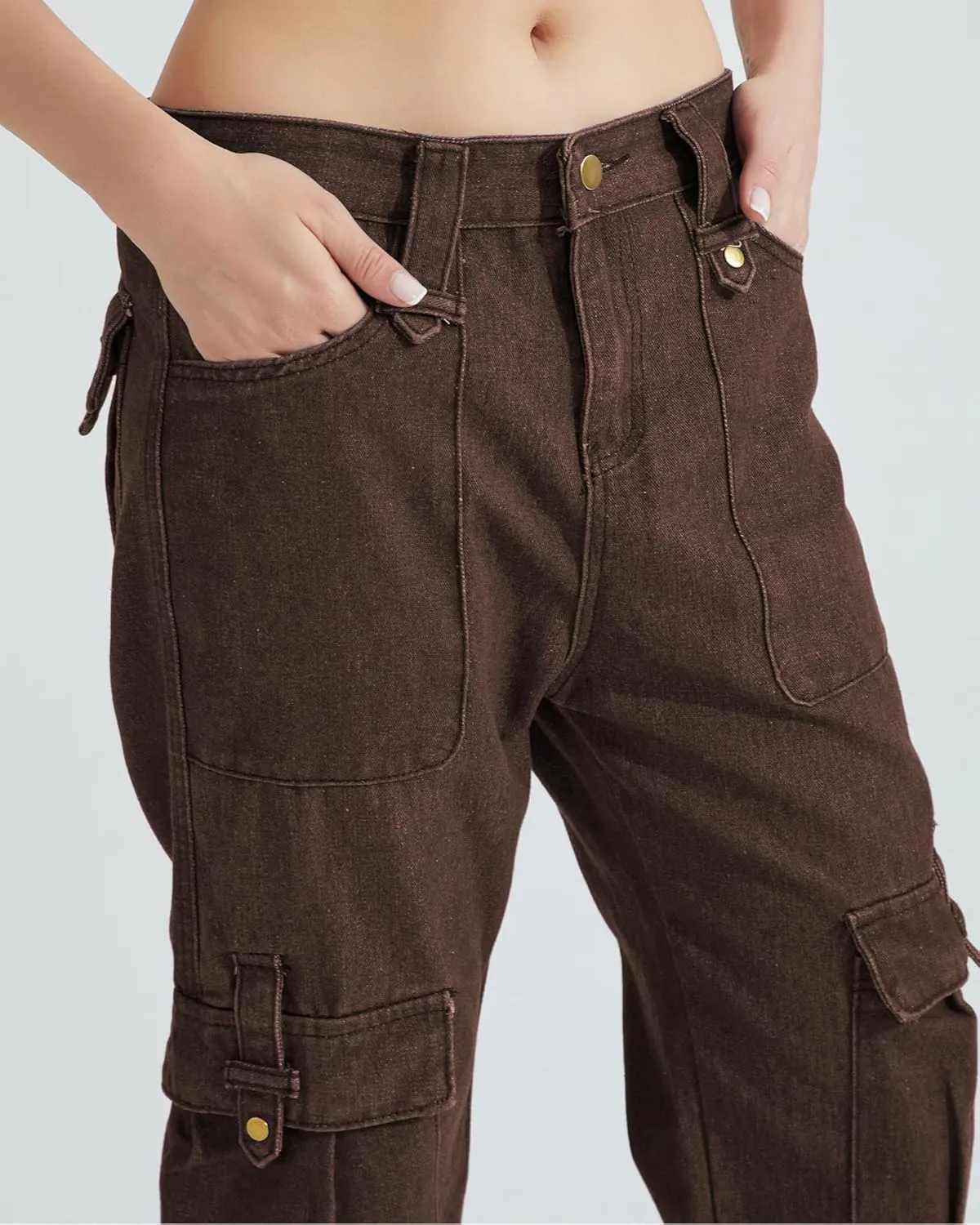 Jeans for Women Baggy Cargo Pants Men Y2K Parachute Pants with Pockets