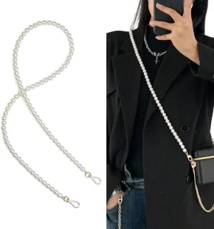 jiesinlov Pearl Purse Chain Imitation Pearl Beaded Shoulder Bag Strap Replacement Crossbody for Handbags(B90-Gold)