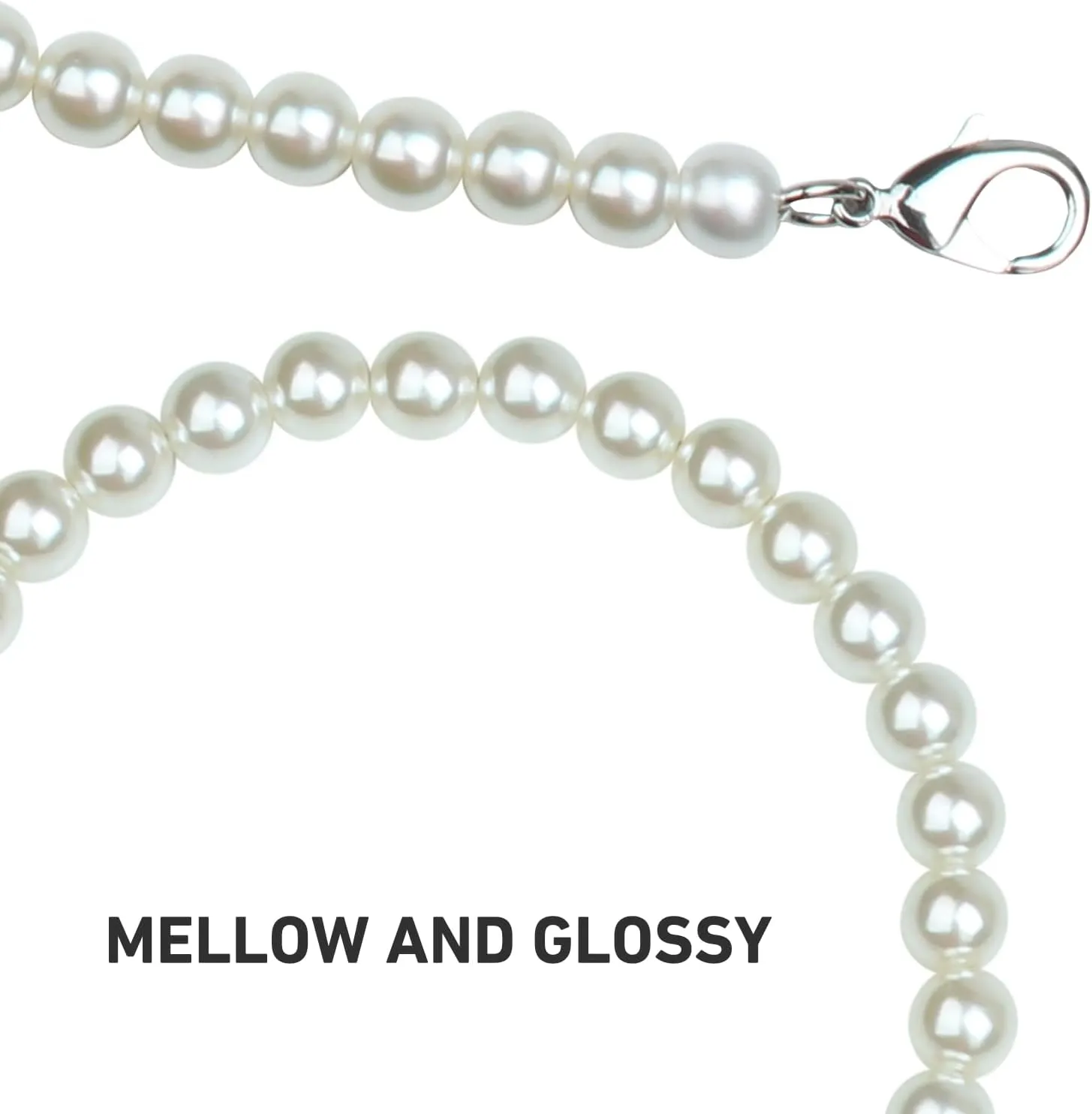 jiesinlov Pearl Purse Chain Imitation Pearl Beaded Shoulder Bag Strap Replacement Crossbody for Handbags(B90-Silver)