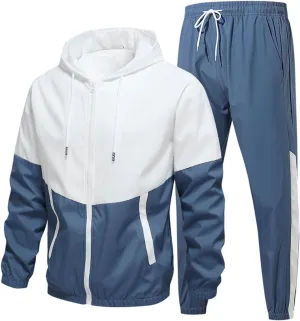 JJHAEVDY Mens Sweatsuit Drawstring 2 Piece Outfits Hooded Long Sleeve Outfit Sport Fall Track Suit Set Comfy Gym Sweat Suits