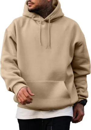 JMIERR Mens Casual Cotton Hooded Collar Drawstring Hoodies Pullover Sweatshirts Casual Long Sleeve Shirts