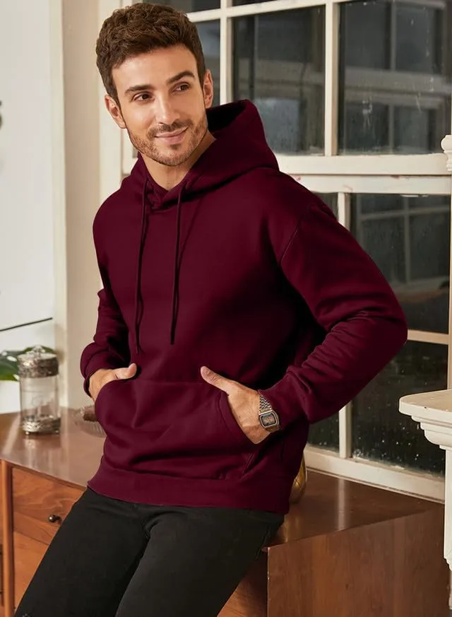 JMIERR Mens Casual Cotton Hooded Collar Drawstring Hoodies Pullover Sweatshirts Casual Long Sleeve Shirts