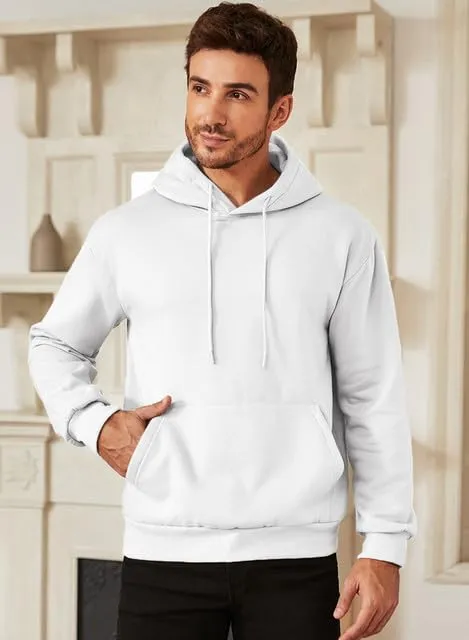 JMIERR Mens Casual Cotton Hooded Collar Drawstring Hoodies Pullover Sweatshirts Casual Long Sleeve Shirts
