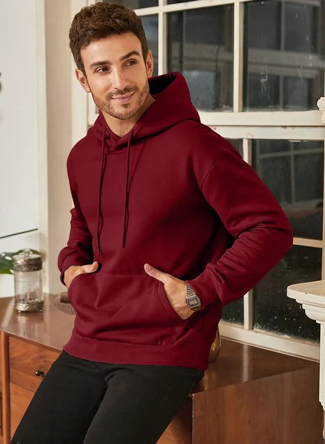 JMIERR Mens Casual Cotton Hooded Collar Drawstring Hoodies Pullover Sweatshirts Casual Long Sleeve Shirts