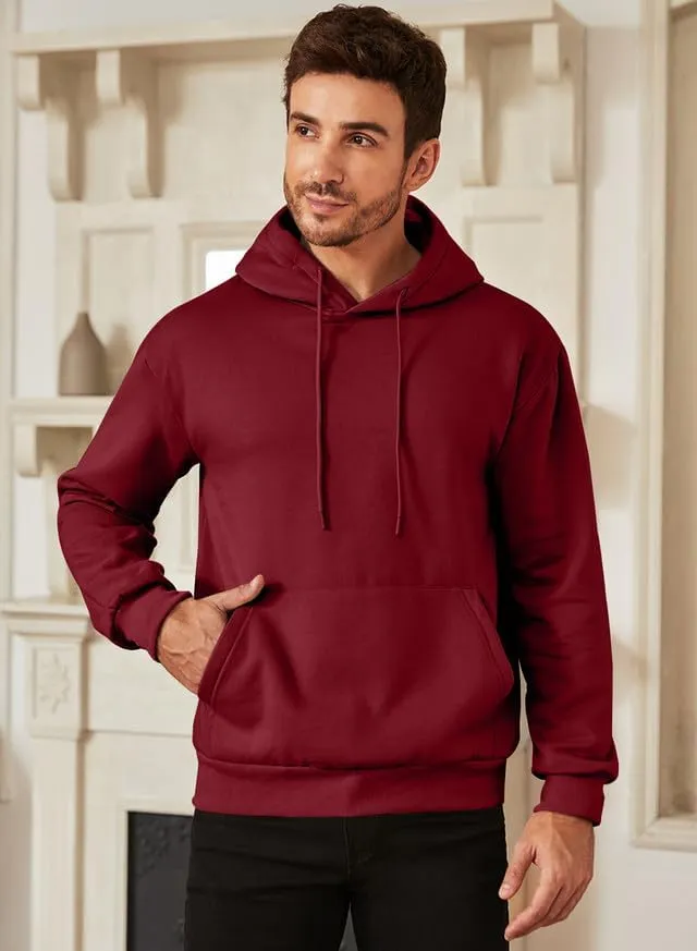 JMIERR Mens Casual Cotton Hooded Collar Drawstring Hoodies Pullover Sweatshirts Casual Long Sleeve Shirts