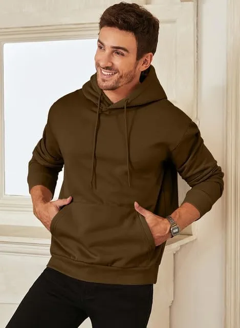 JMIERR Mens Casual Cotton Hooded Collar Drawstring Hoodies Pullover Sweatshirts Casual Long Sleeve Shirts