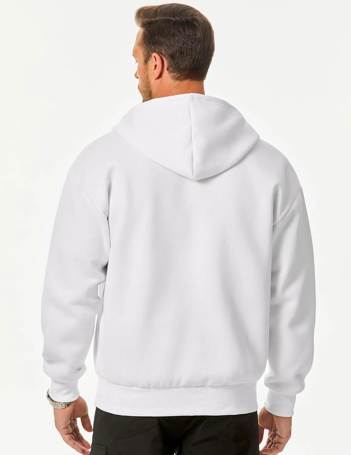 JMIERR Mens Full Zip Casual Cotton Hooded Fleece Drawstring Hoodies Pullover Sweatshirts Casual Long Sleeve Shirts