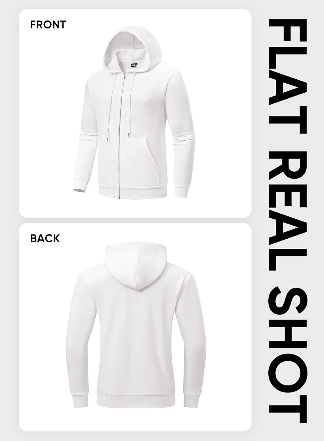 JMIERR Mens Full Zip Casual Cotton Hooded Fleece Drawstring Hoodies Pullover Sweatshirts Casual Long Sleeve Shirts