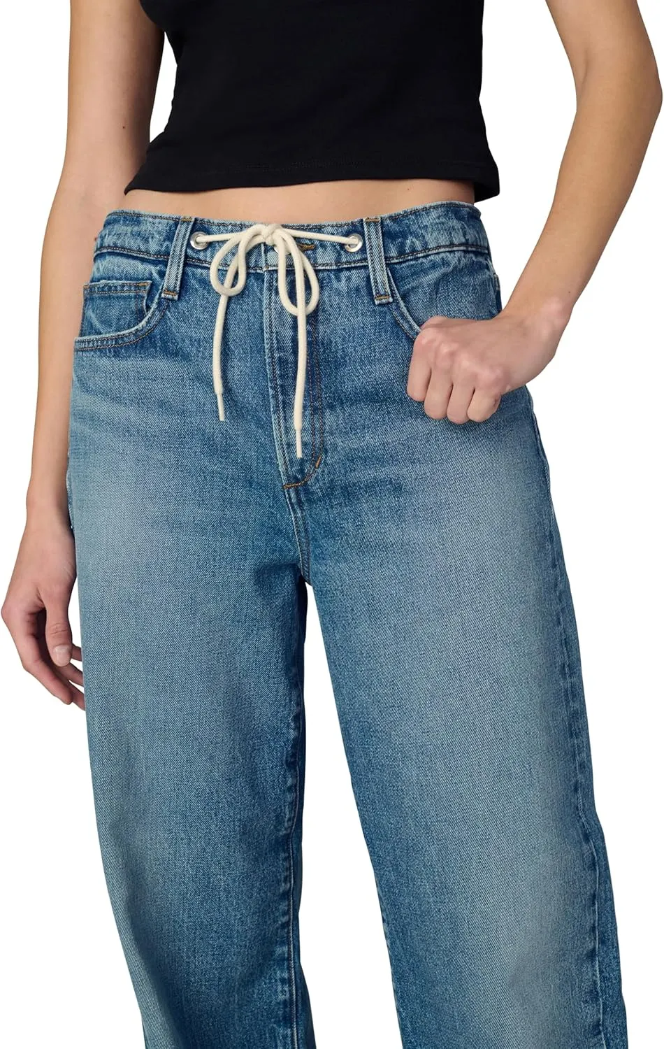 Joe's Women's The Ryan Relaxed Low Rise Straight Leg Draw Cord Denim Pant
