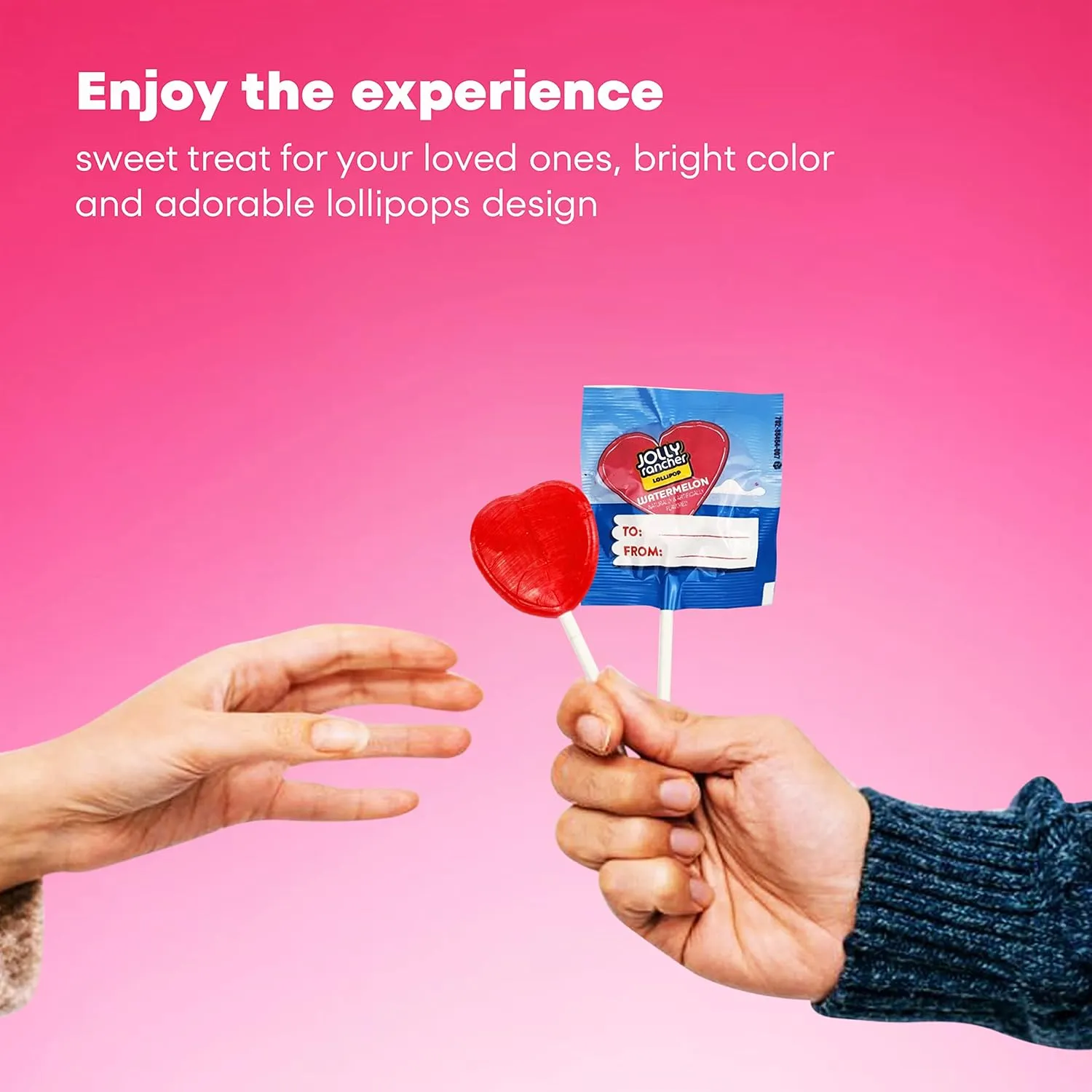 JollyRancher Heart Lollipops – 80 Count Heart-Shaped Lollipops – Individually Wrapped Candy in Sealed Bags – Perfect for Sharing