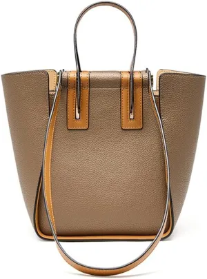 JSEIAJB Autumn Winter Match Color Real Leather Female Bag Hand Bill of Lading Shoulder Bag Large Capacity Tote Bag