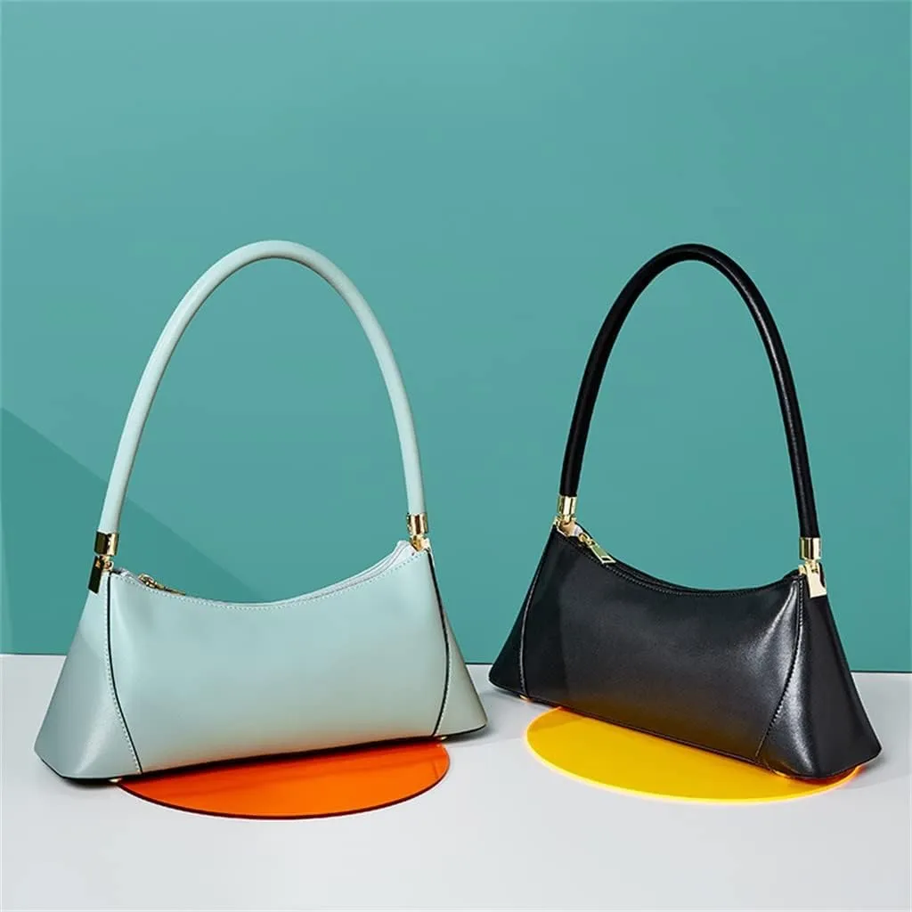 JSEIAJB Bag Underarm Bag Retro Leather Female Bag Bag Single Shoulder Bag(D)