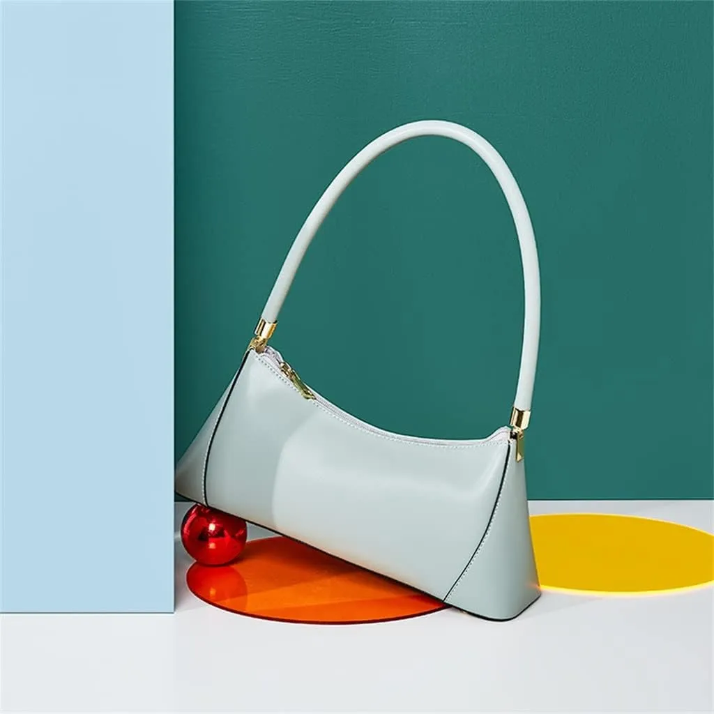 JSEIAJB Bag Underarm Bag Retro Leather Female Bag Bag Single Shoulder Bag(D)