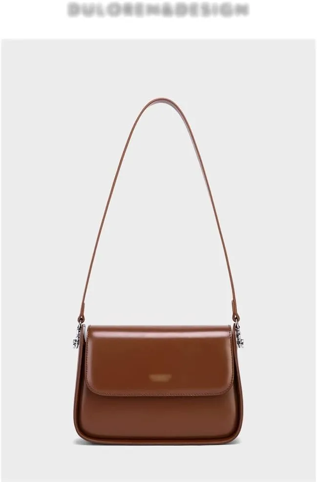 JSEIAJB Saddle Bag Female Autumn and Winter Texture Bag Design Genuine Leather Crossbody Bag Female Bag