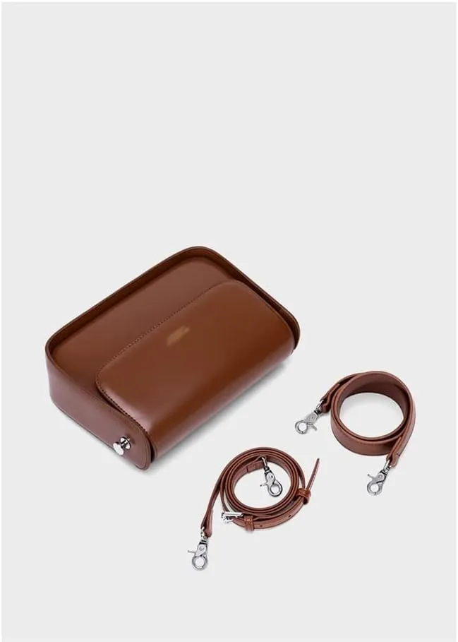 JSEIAJB Saddle Bag Female Autumn and Winter Texture Bag Design Genuine Leather Crossbody Bag Female Bag
