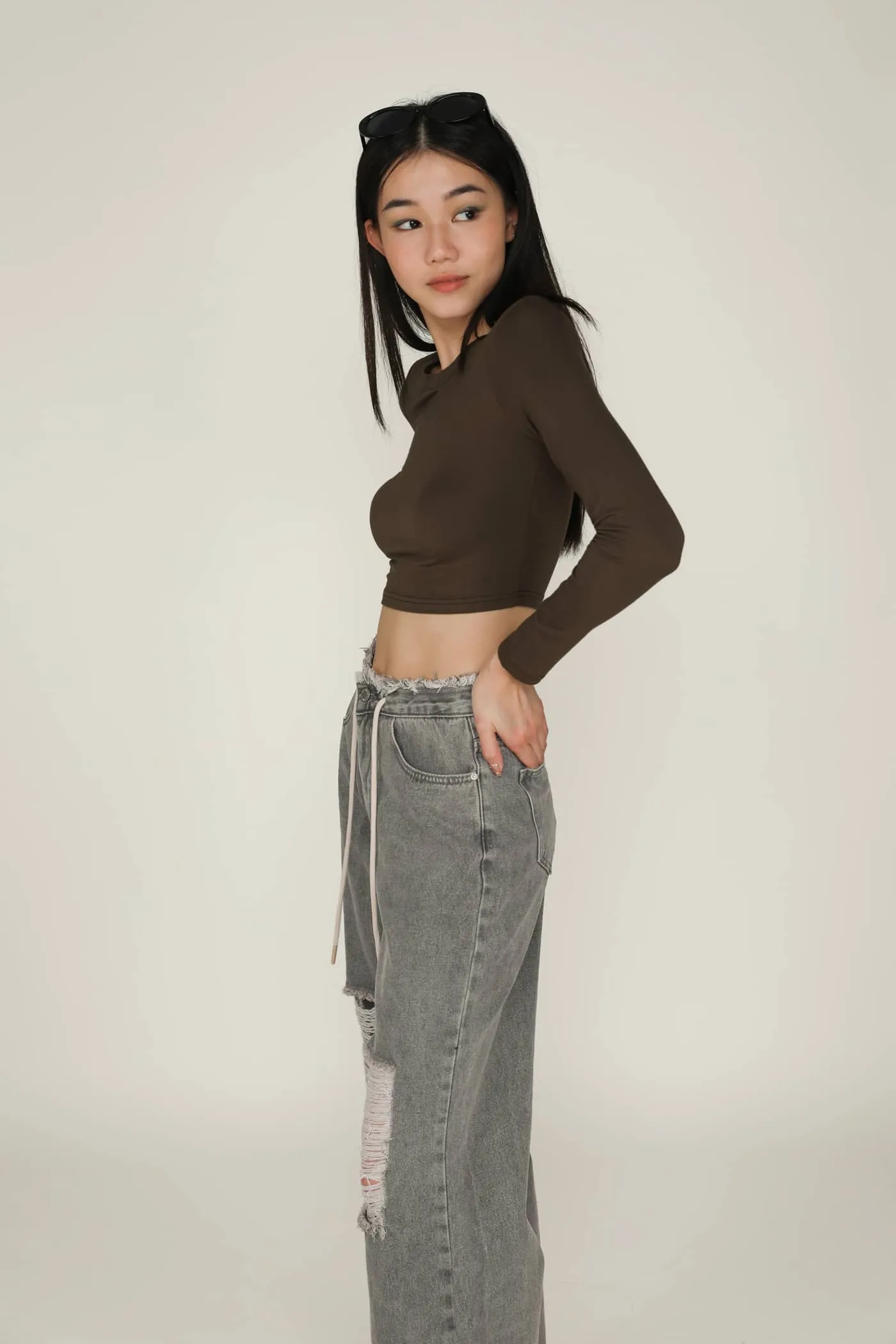 Kasey Drawstring Baggy Denim Jeans