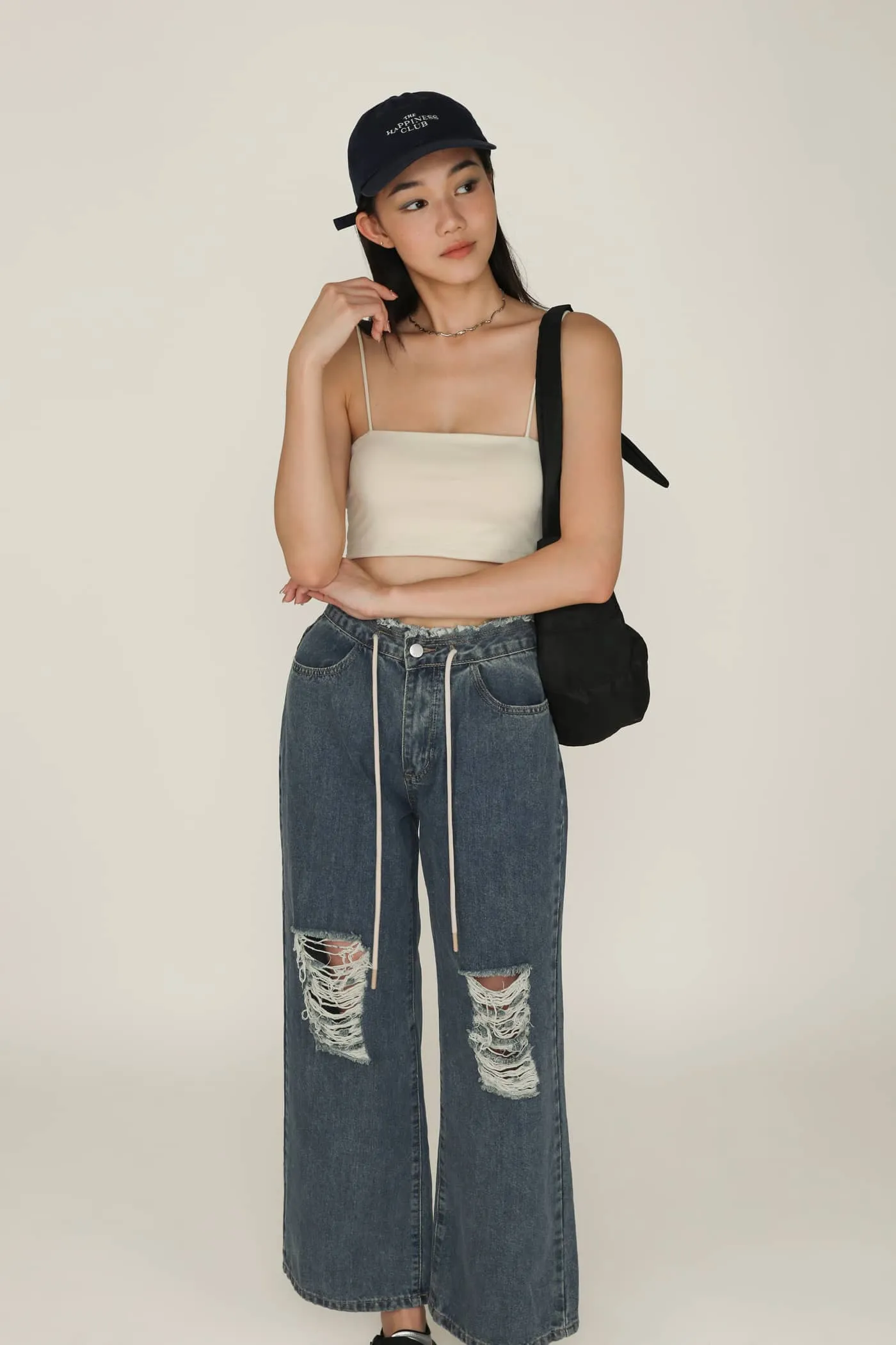 Kasey Drawstring Baggy Denim Jeans