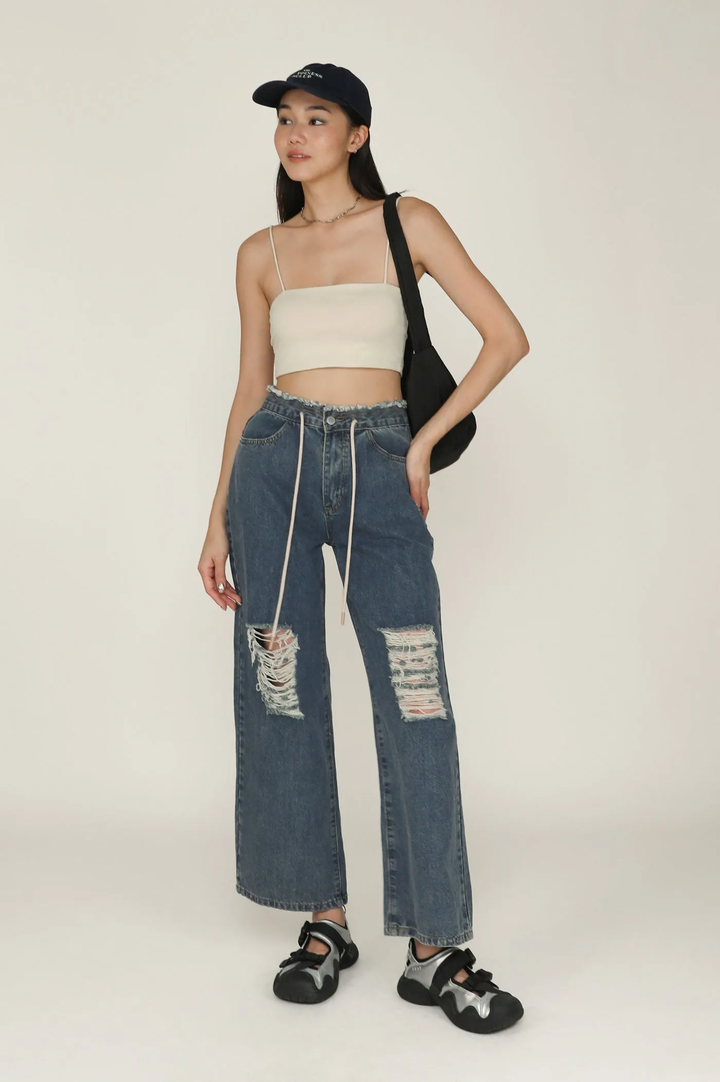 Kasey Drawstring Baggy Denim Jeans