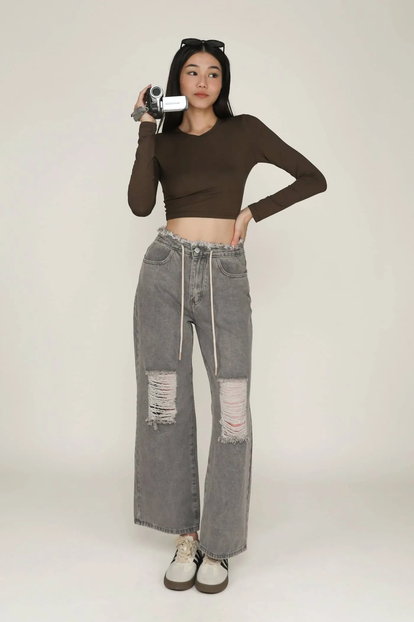 Kasey Drawstring Baggy Denim Jeans