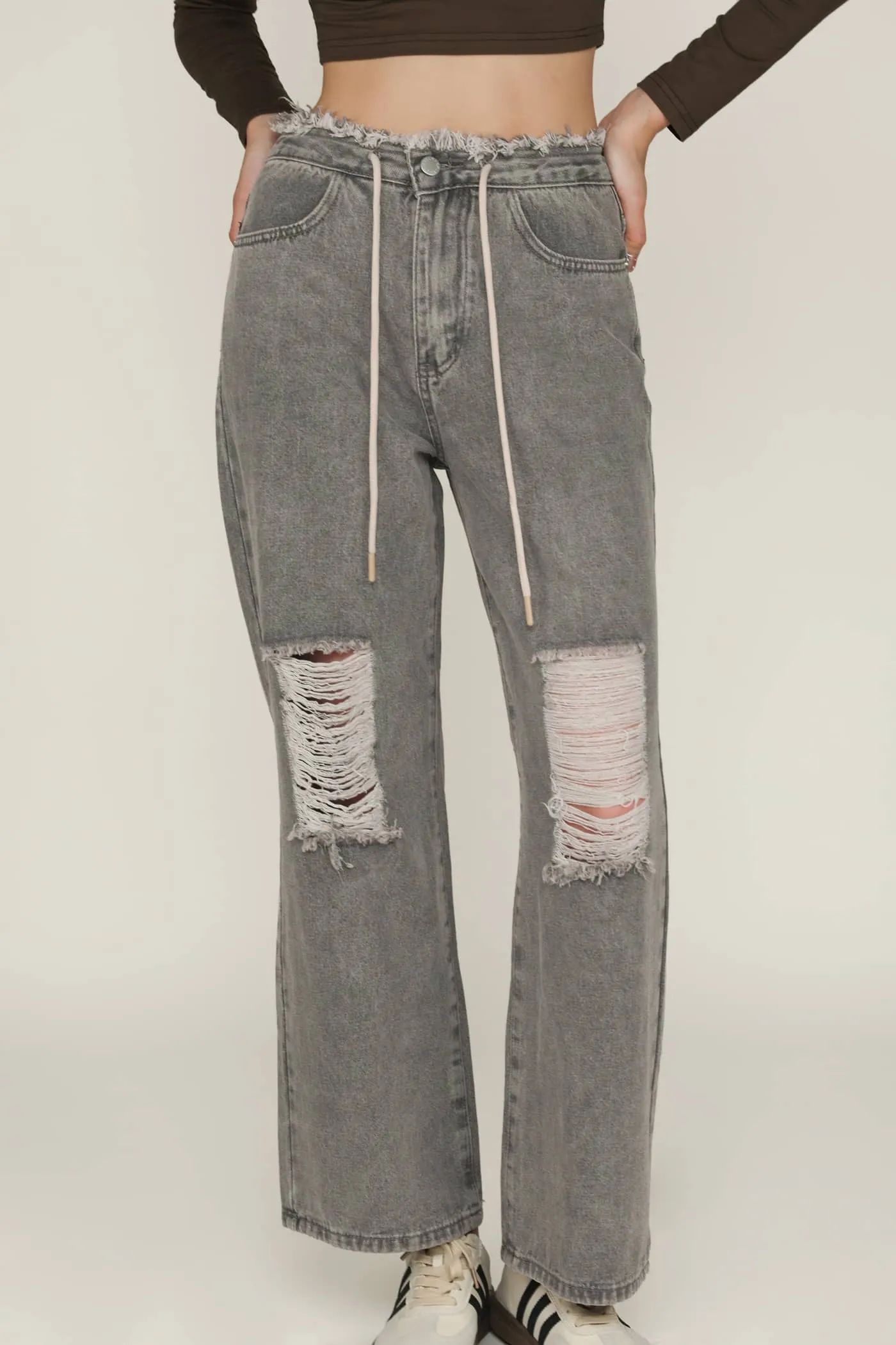 Kasey Drawstring Baggy Denim Jeans