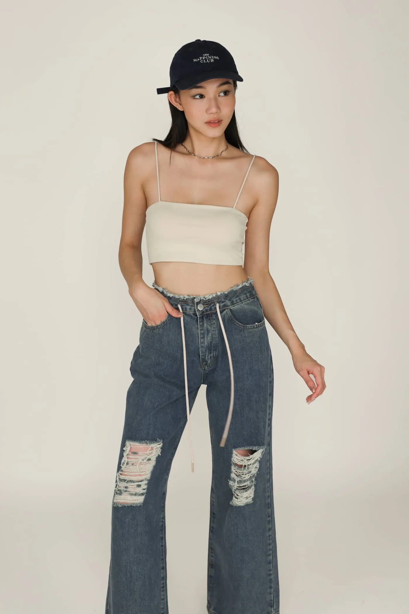 Kasey Drawstring Baggy Denim Jeans