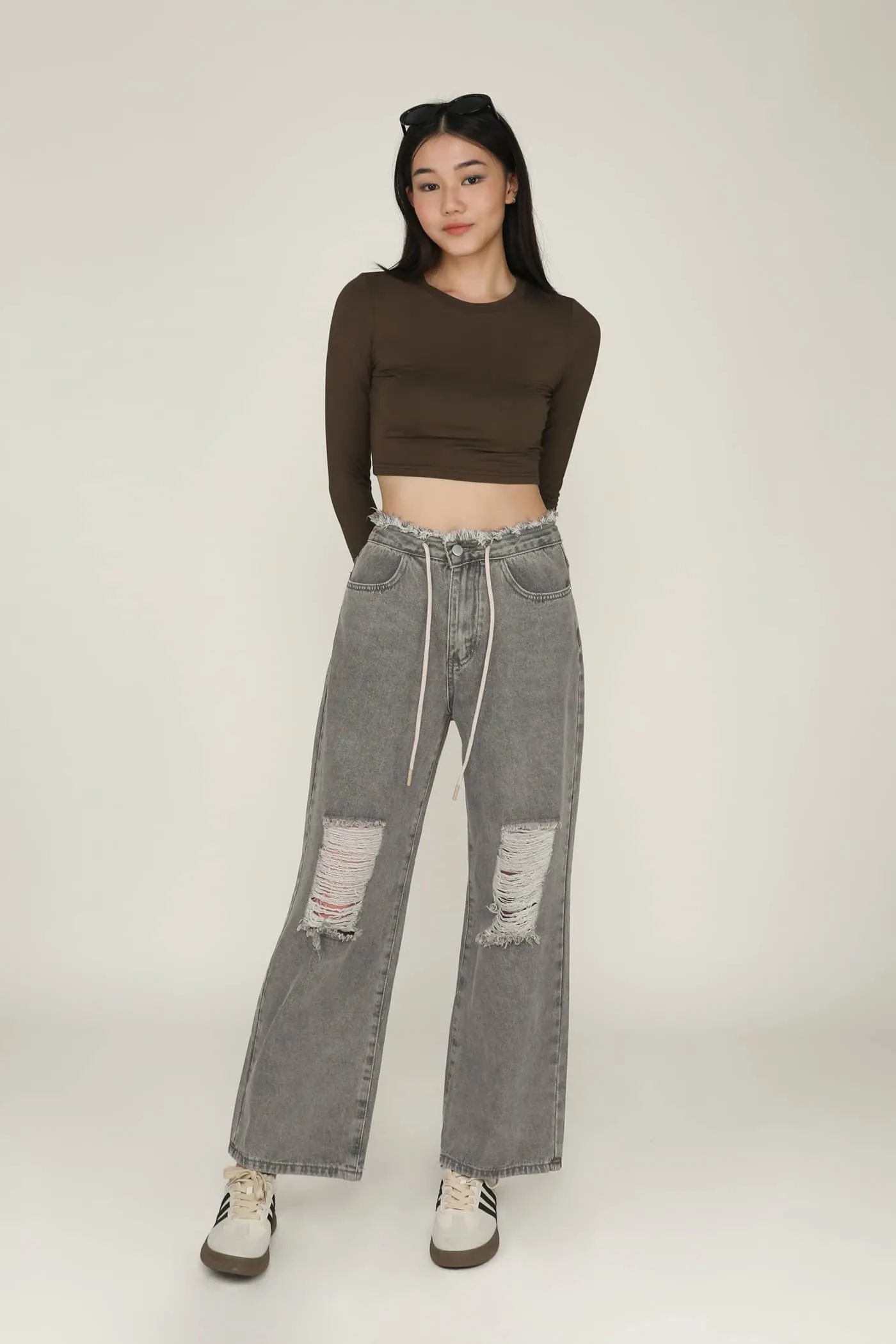 Kasey Drawstring Baggy Denim Jeans