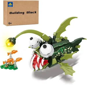 KAZI Angler Fish Toy Building Set,Deep Sea Creatures Building Blocks,Ocean Animal Toys for Kids Ages 6 7 8 9 10 Plus Boys Girls,Halloween Party Favors,Christmas Birthday Gift,Easter Stuffers