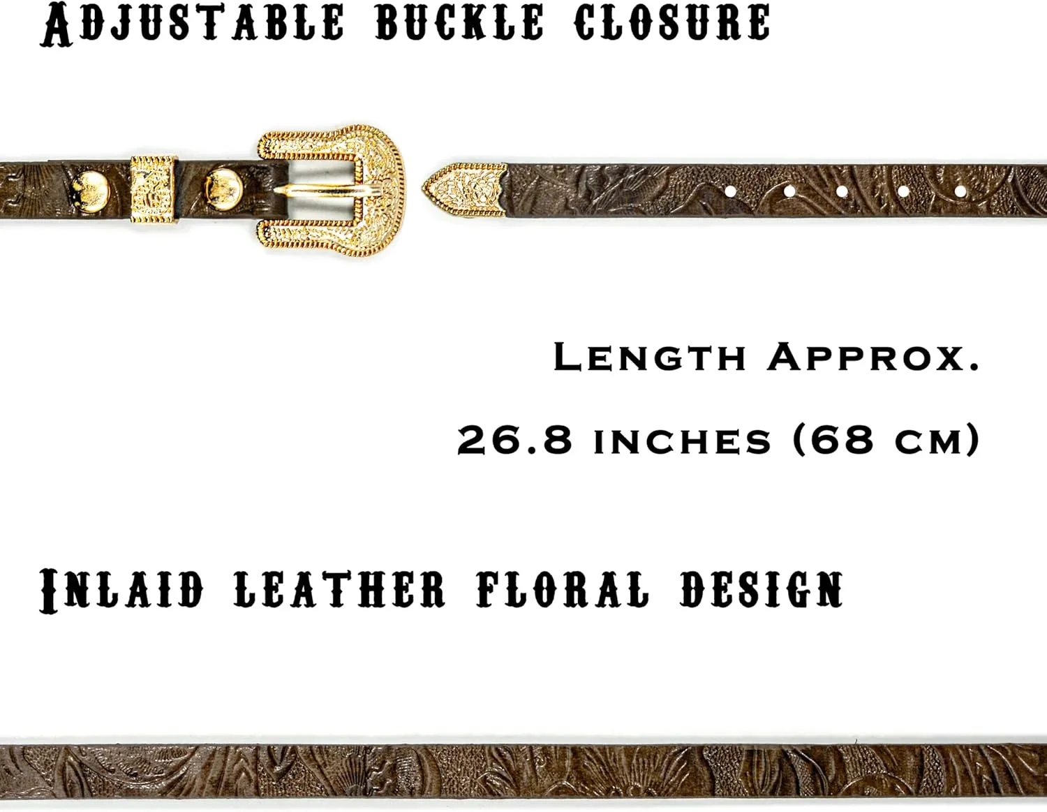 Keilin Leather Hat Bands for Women and Men Adjustable Scalloped Western Hat Bands for Cowboy Hats Fedora Hats Straw Hats
