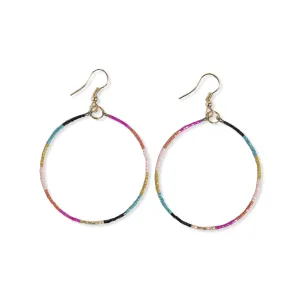 Kelly Beaded Hoop, Muted Rainbow