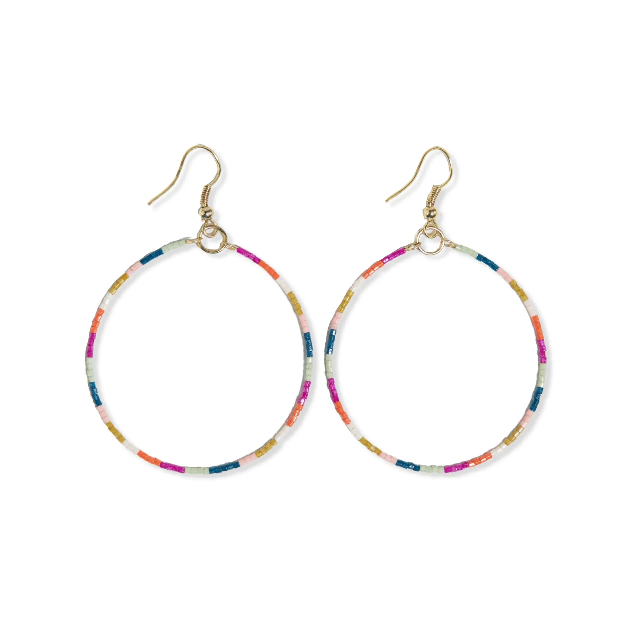 Kelly Beaded Hoop, Rainbow