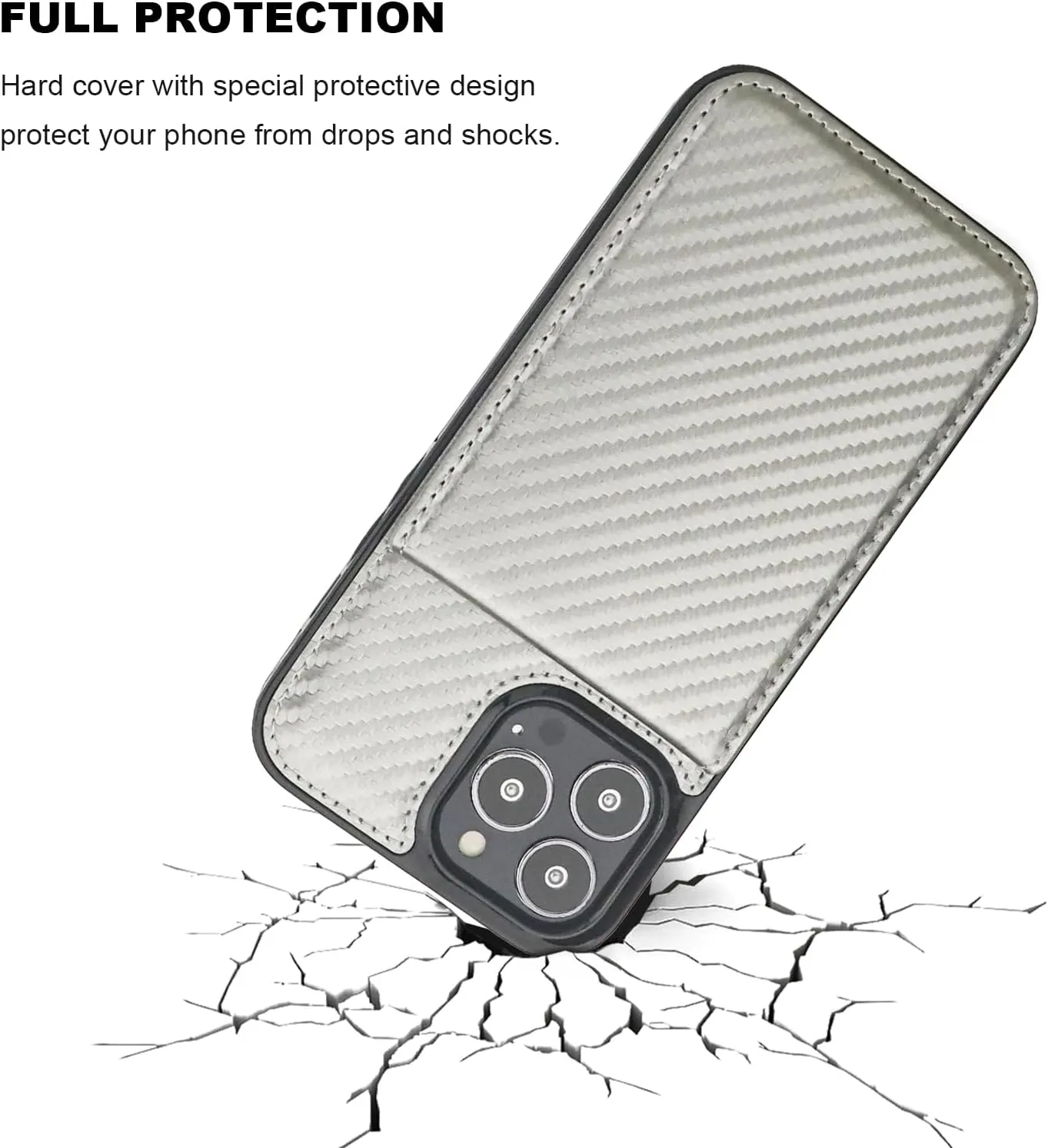 KIHUWEY Compatible with iPhone 13 Pro Max Case Wallet with Credit Card Holder, Premium Leather Magnetic Clasp Kickstand Heavy Duty Protective Cover for iPhone 13 Pro Max 6.7 Inch (Carbon Gray)