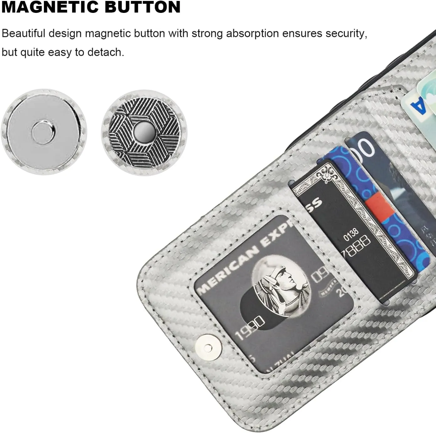 KIHUWEY Compatible with iPhone 13 Pro Max Case Wallet with Credit Card Holder, Premium Leather Magnetic Clasp Kickstand Heavy Duty Protective Cover for iPhone 13 Pro Max 6.7 Inch (Carbon Gray)