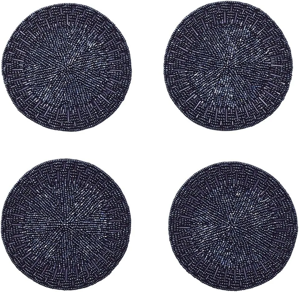 Kim Seybert Palisade Coaster in Navy, Set of 4