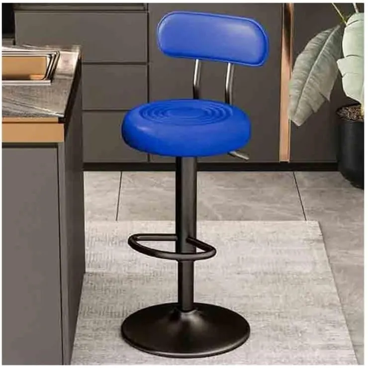 Kitchen Counter Barstool Lift 61-81cm Swivel Bar Stool Multifunctional High Stool Bar High Back Chair Bar Stools(Blue)