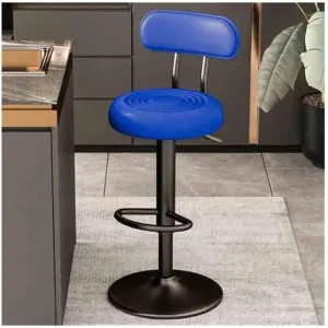 Kitchen Counter Barstool Lift 61-81cm Swivel Bar Stool Multifunctional High Stool Bar High Back Chair Bar Stools(Blue)