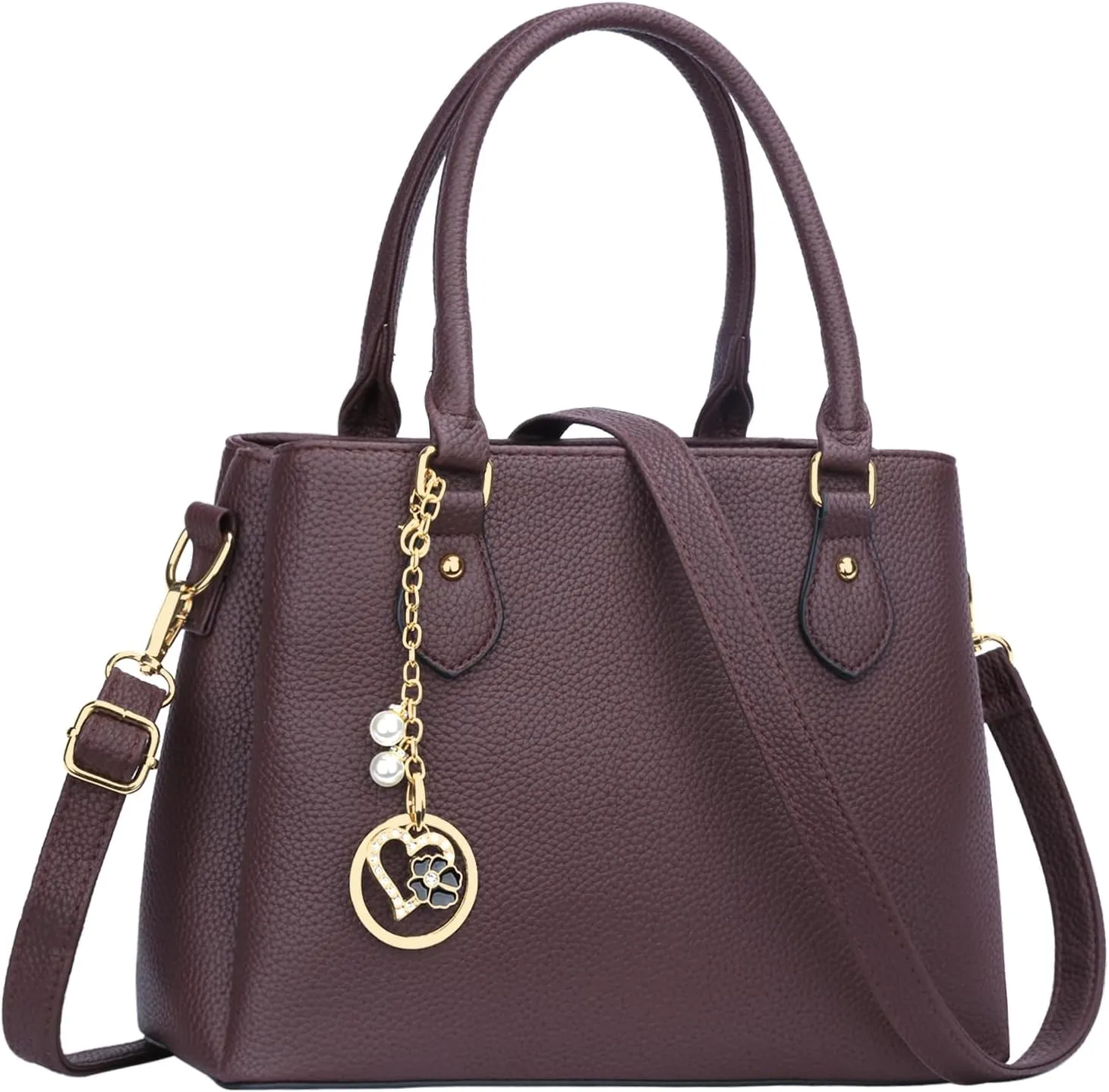 KKXIU Women Satchel Bags Handle Shoulder Handbags and Purses Pockets Zipper Leather Crossbody Bags