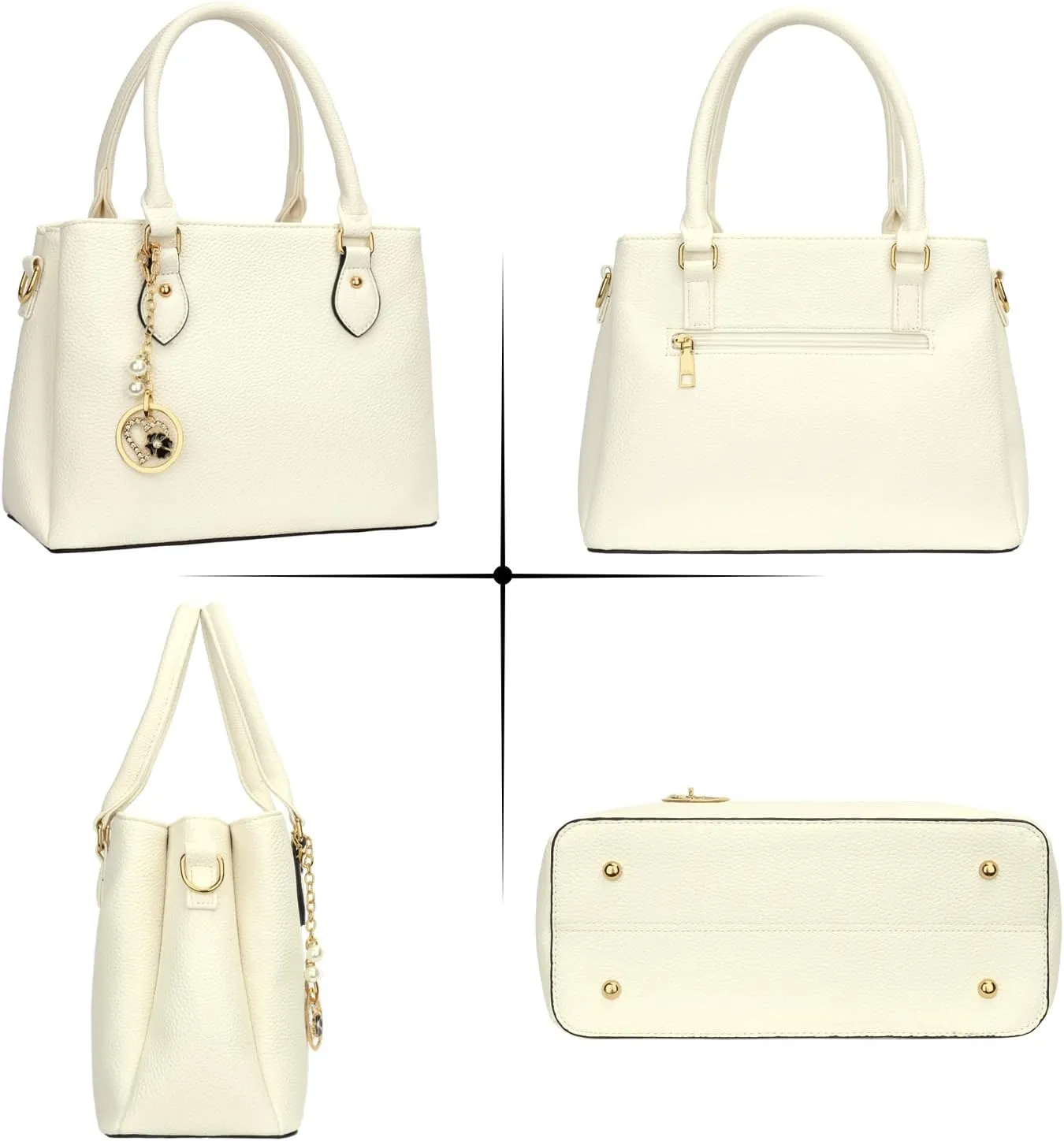 KKXIU Women Satchel Bags Handle Shoulder Handbags and Purses Pockets Zipper Leather Crossbody Bags