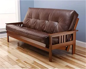 Kodiak Furniture Monterey Futon Set, No Drawers, with Barbados Base and Oregon Trail Saddle Mattress
