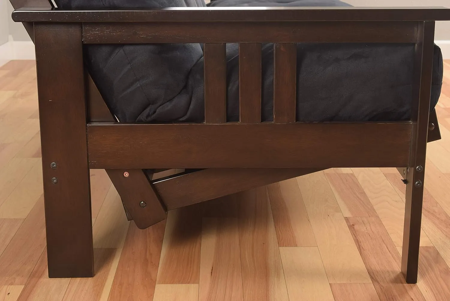 Kodiak Furniture Monterey Futon Set with Storage Drawers, with Espresso Base and Oregon Trail Java Mattress