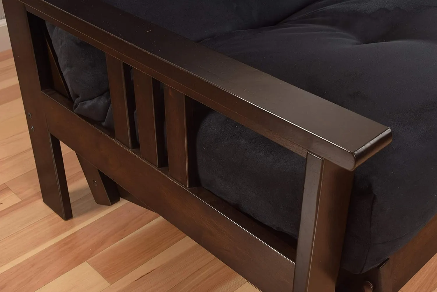 Kodiak Furniture Monterey Futon Set with Storage Drawers, with Espresso Base and Oregon Trail Java Mattress