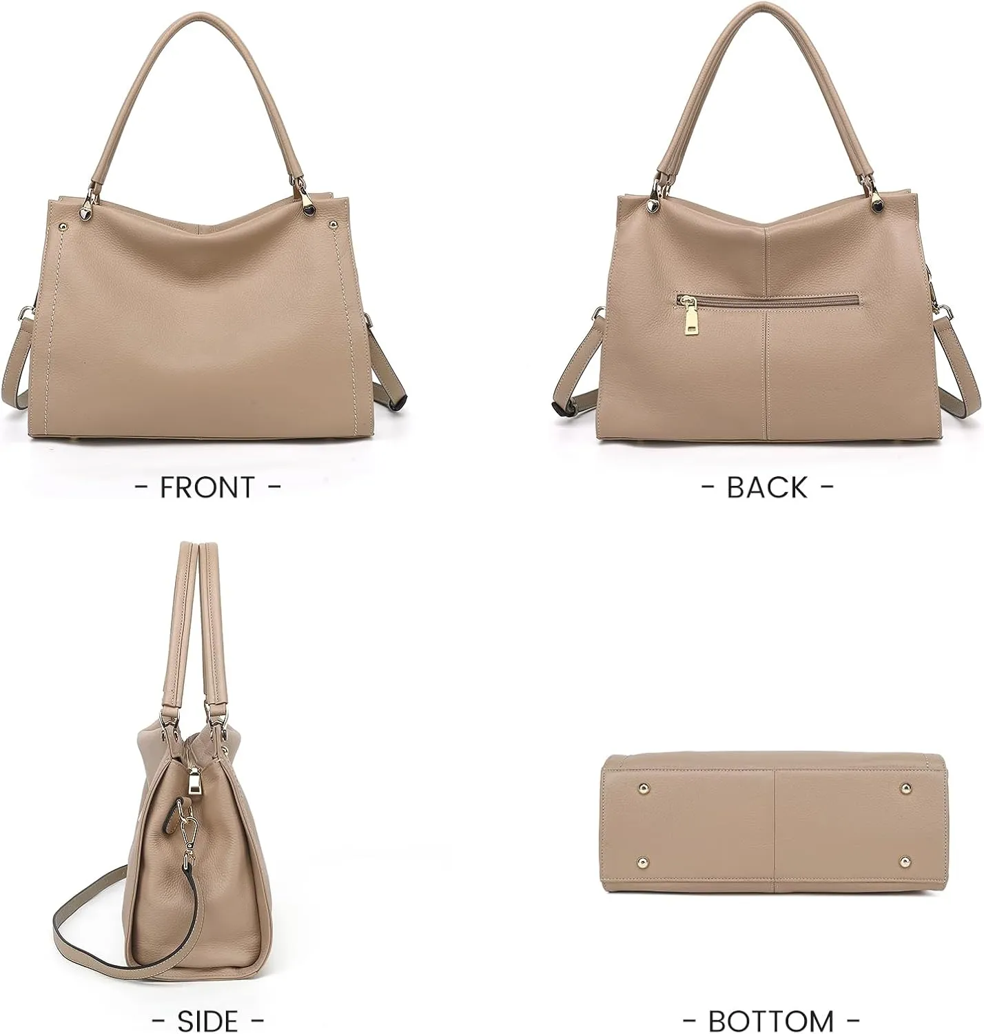 KOGTLA Women Genuine Leather Purses Handbags Tote Bag Shoulder Bag Top Handle Satchel Ladies Crossbody Hobo Bags Bucket Bag