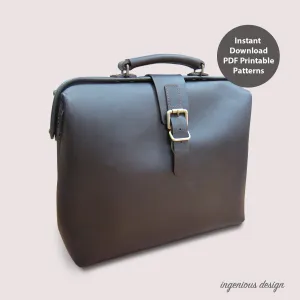 L02-0001 Leather doctor bag for men PDF patterns (Different frame sizes available)