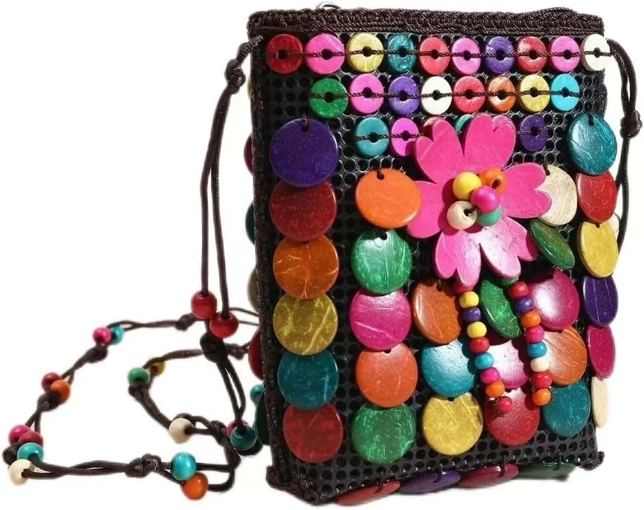 Ladies' Crossbody Bag, Shoulder Bag, Beaded Handmade Ethnic Style Bag