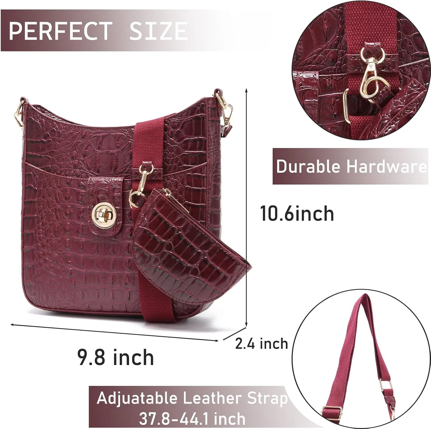 Ladies Tote Leather Bags for Women Crocodile Pattern HandBag Large Capacity Shoulder Purse