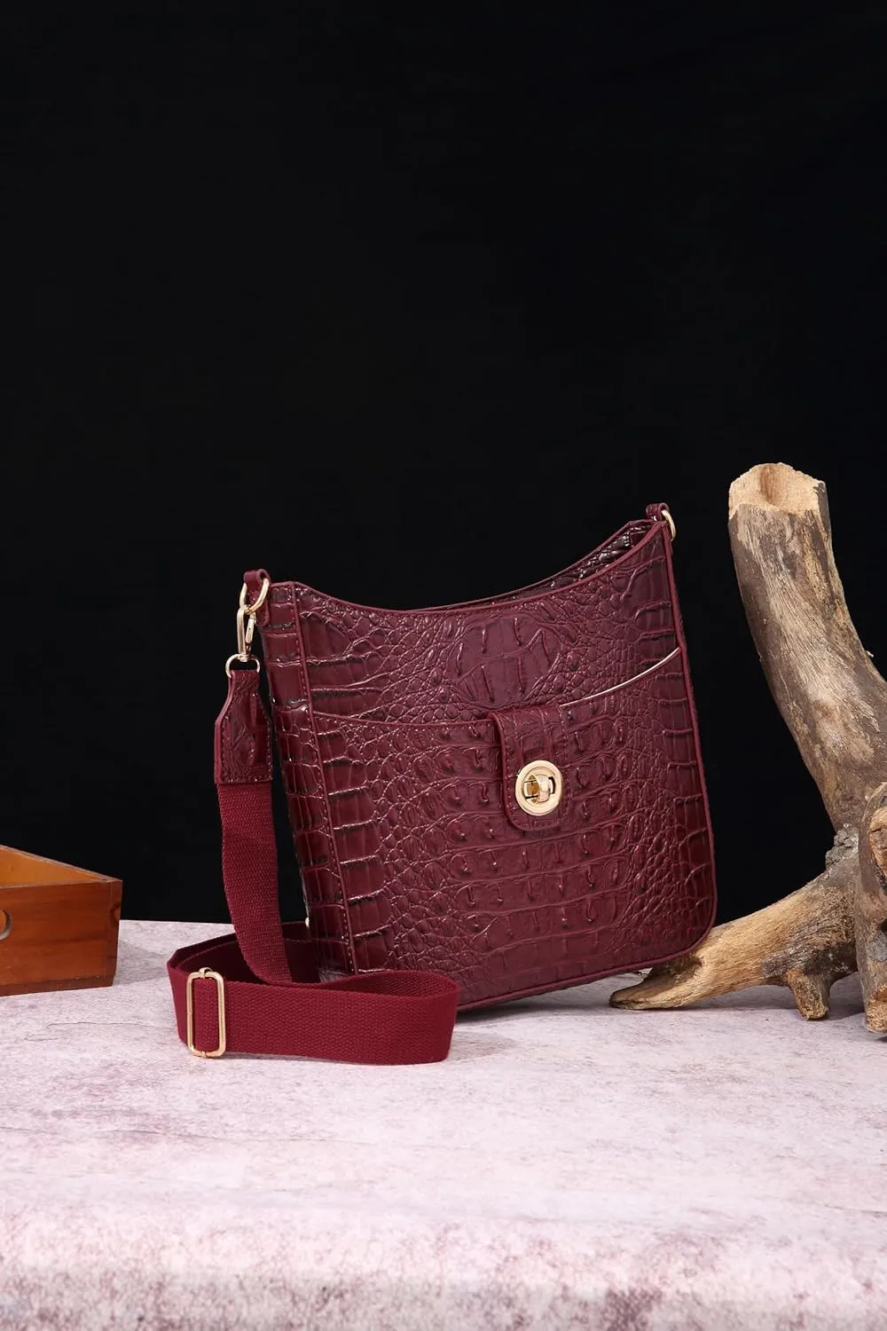 Ladies Tote Leather Bags for Women Crocodile Pattern HandBag Large Capacity Shoulder Purse
