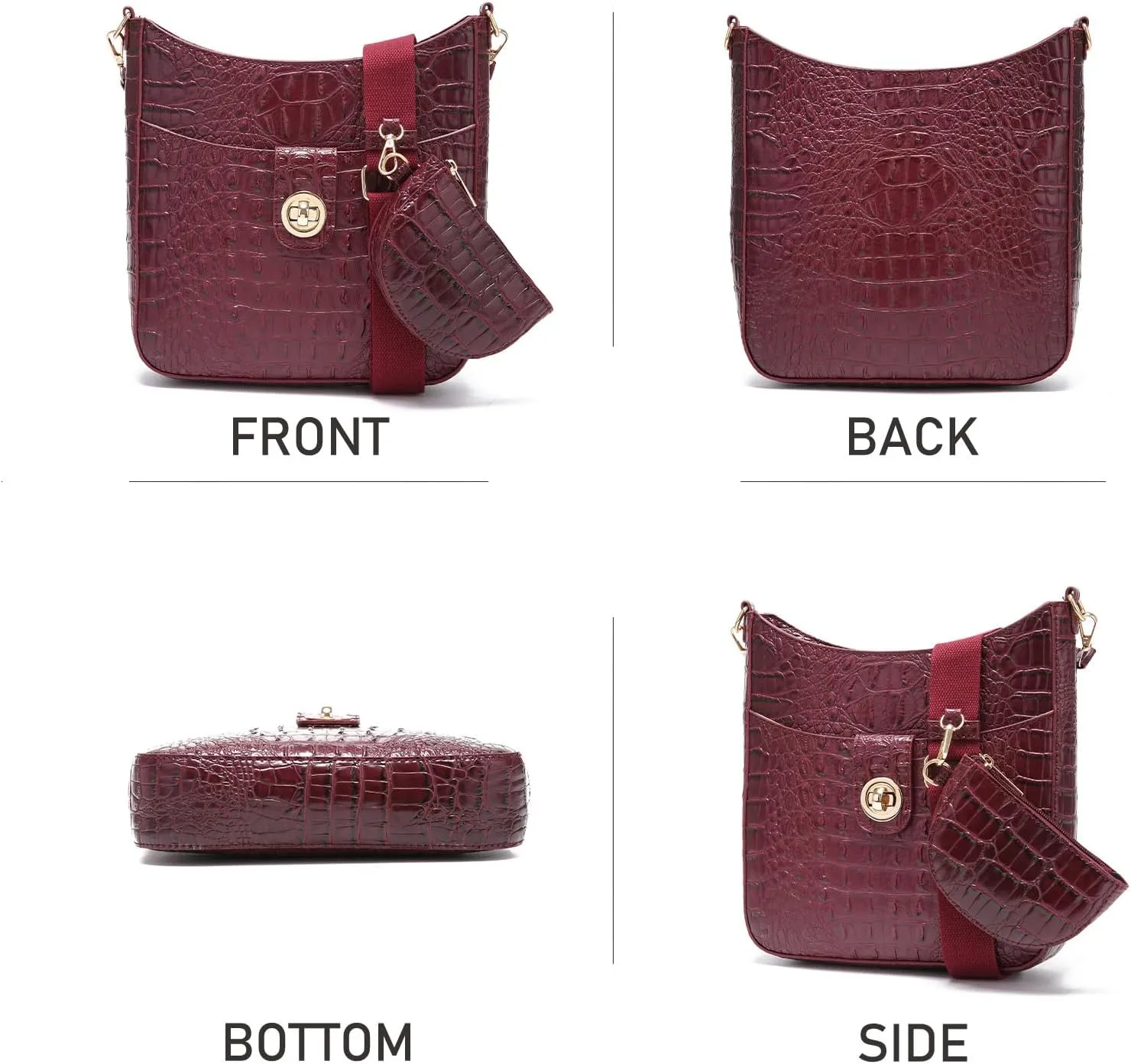 Ladies Tote Leather Bags for Women Crocodile Pattern HandBag Large Capacity Shoulder Purse