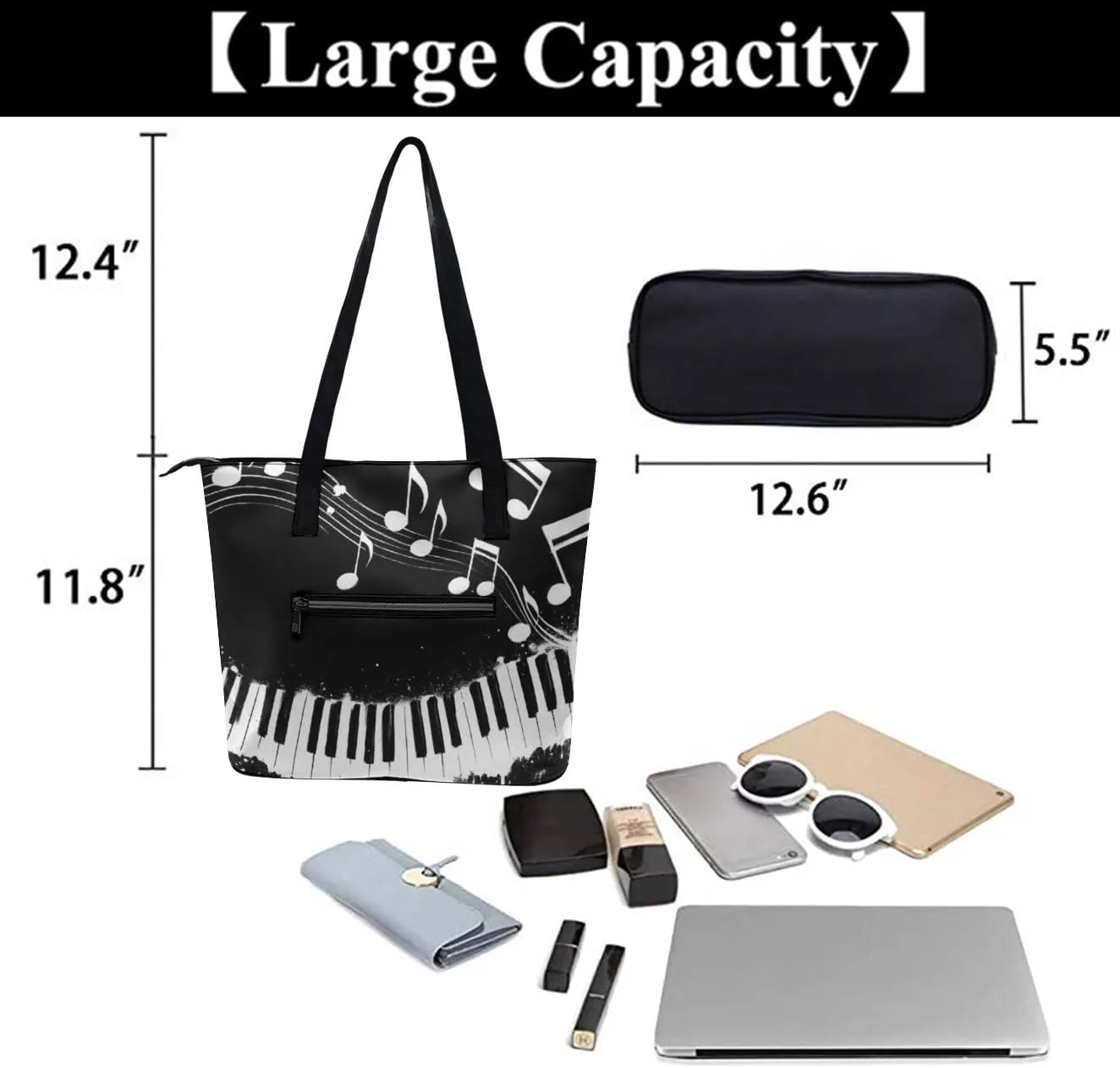 Large Capacity Shopping Bag, Women and Men Durable Casual Travel Tote Bag, Handbag with Long Handle